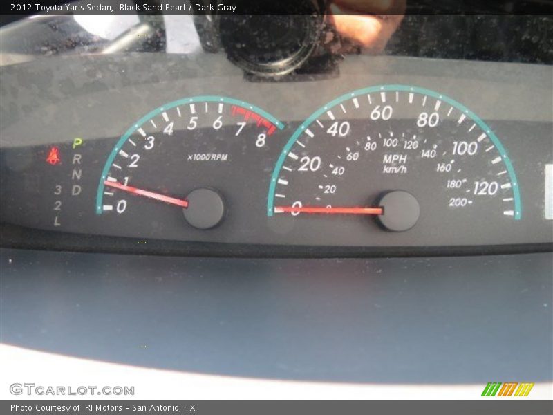 Black Sand Pearl / Dark Gray 2012 Toyota Yaris Sedan