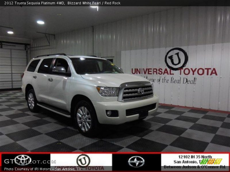 Blizzard White Pearl / Red Rock 2012 Toyota Sequoia Platinum 4WD