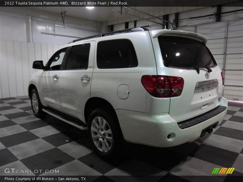 Blizzard White Pearl / Red Rock 2012 Toyota Sequoia Platinum 4WD