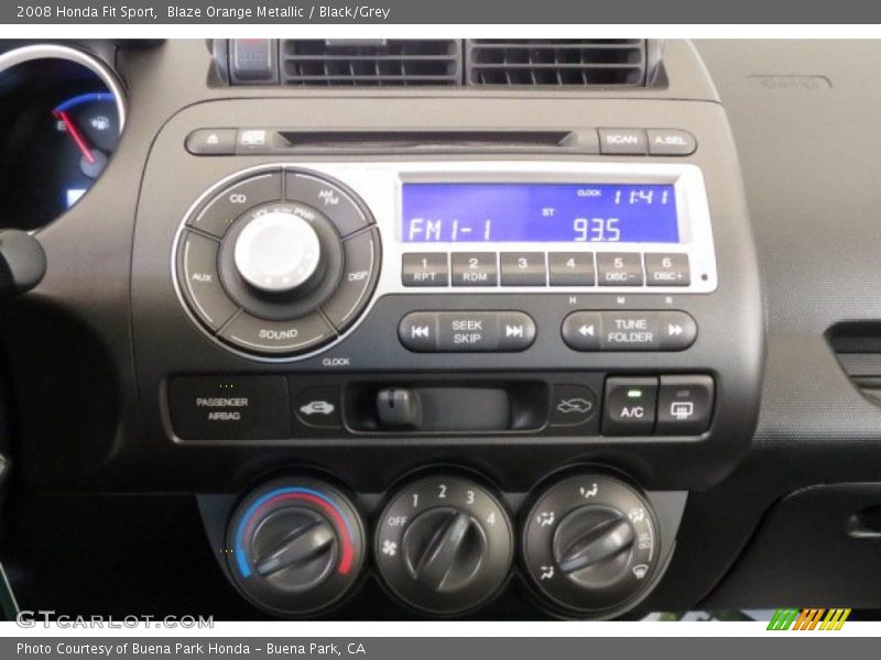 Blaze Orange Metallic / Black/Grey 2008 Honda Fit Sport