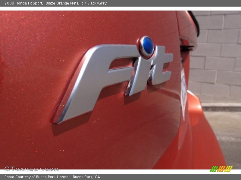 Blaze Orange Metallic / Black/Grey 2008 Honda Fit Sport