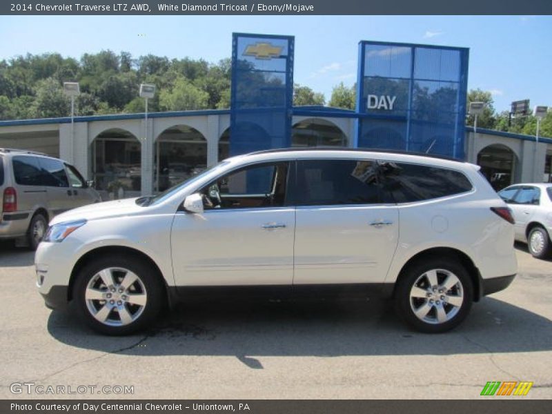 White Diamond Tricoat / Ebony/Mojave 2014 Chevrolet Traverse LTZ AWD