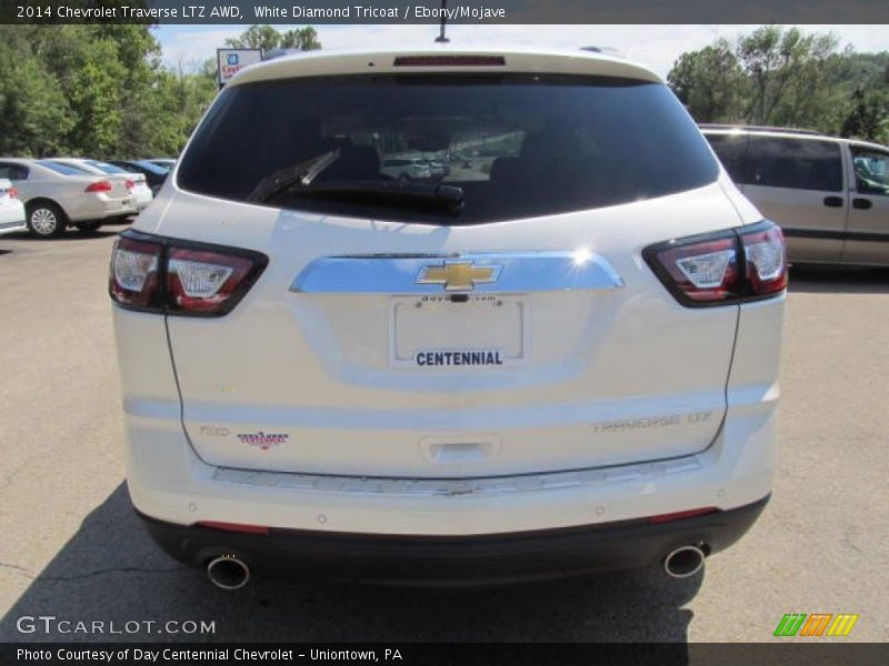 White Diamond Tricoat / Ebony/Mojave 2014 Chevrolet Traverse LTZ AWD