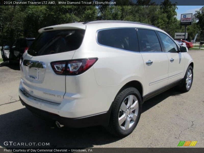 White Diamond Tricoat / Ebony/Mojave 2014 Chevrolet Traverse LTZ AWD