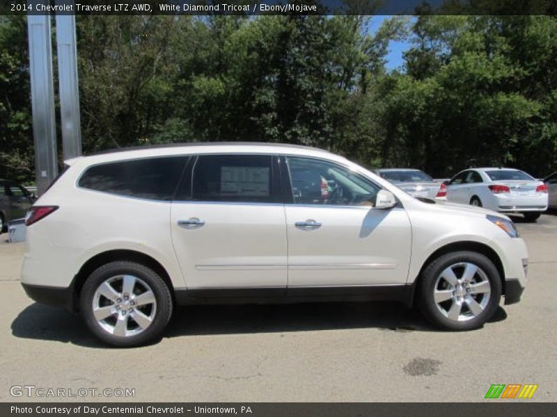 White Diamond Tricoat / Ebony/Mojave 2014 Chevrolet Traverse LTZ AWD