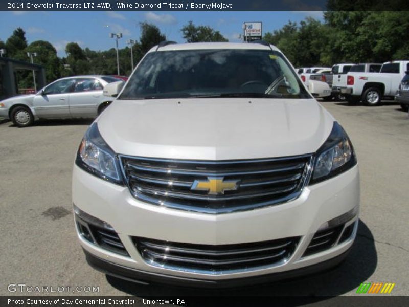 White Diamond Tricoat / Ebony/Mojave 2014 Chevrolet Traverse LTZ AWD