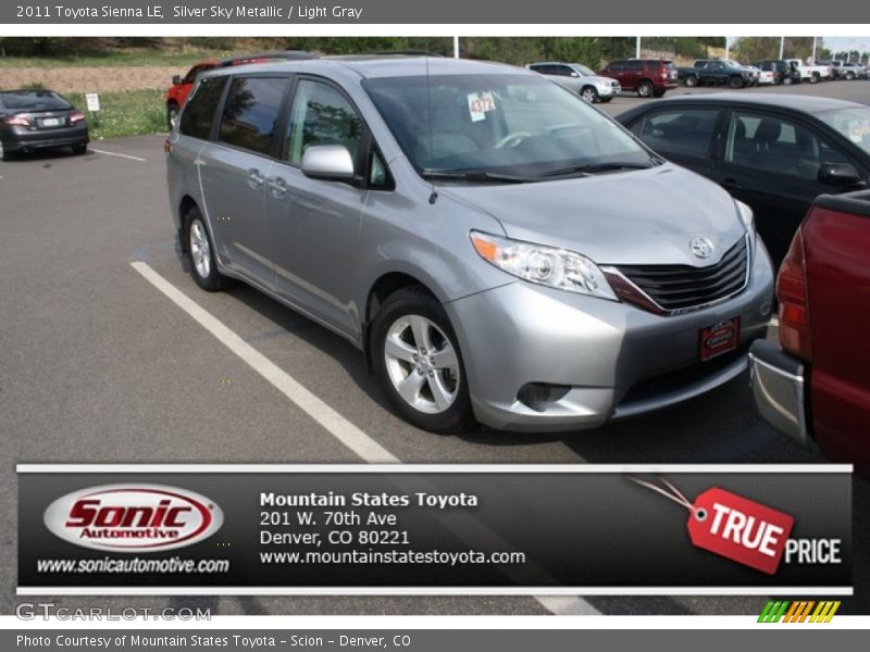 Silver Sky Metallic / Light Gray 2011 Toyota Sienna LE