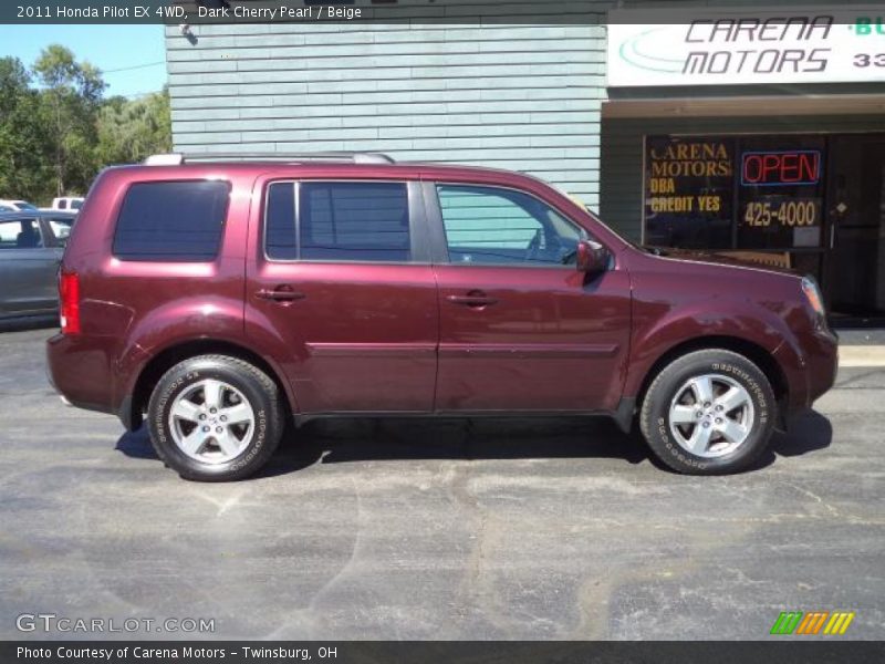 Dark Cherry Pearl / Beige 2011 Honda Pilot EX 4WD
