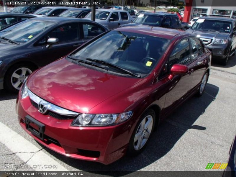 Tango Red Pearl / Black 2011 Honda Civic LX-S Sedan