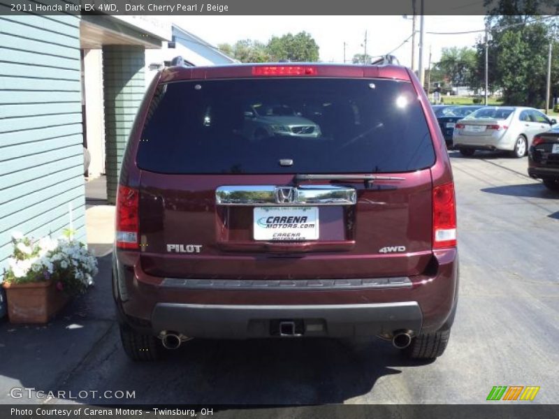 Dark Cherry Pearl / Beige 2011 Honda Pilot EX 4WD