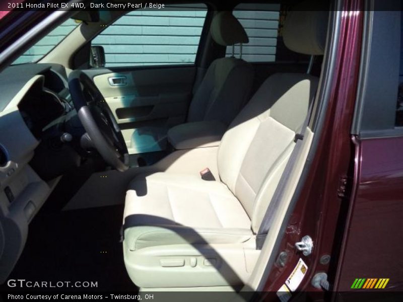 Dark Cherry Pearl / Beige 2011 Honda Pilot EX 4WD