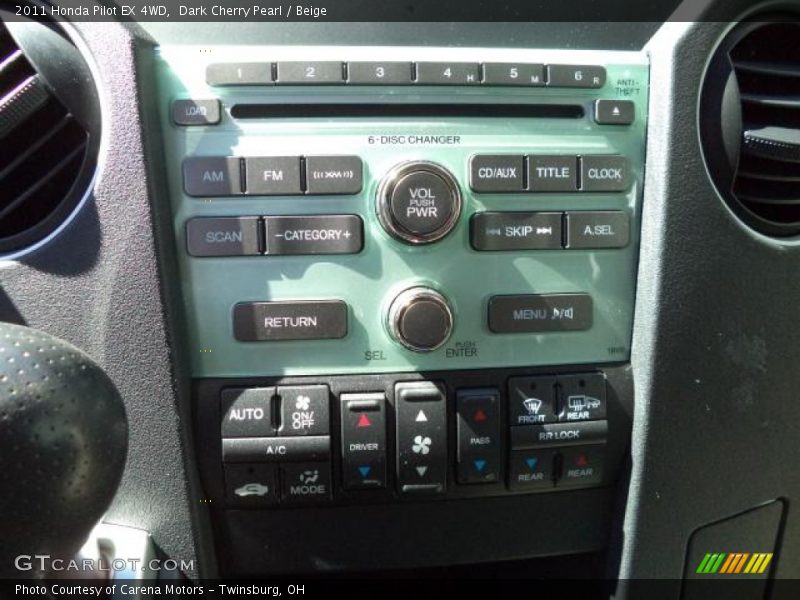 Dark Cherry Pearl / Beige 2011 Honda Pilot EX 4WD