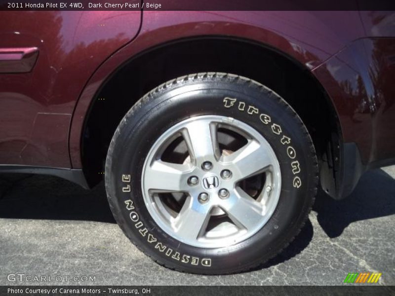 Dark Cherry Pearl / Beige 2011 Honda Pilot EX 4WD