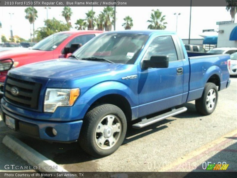 Blue Flame Metallic / Medium Stone 2010 Ford F150 STX Regular Cab