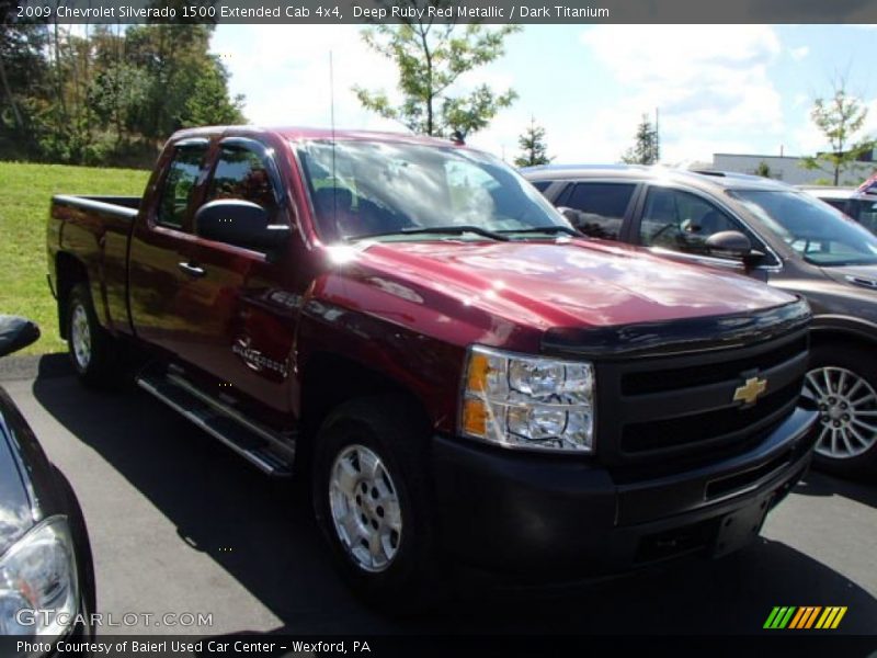 Deep Ruby Red Metallic / Dark Titanium 2009 Chevrolet Silverado 1500 Extended Cab 4x4