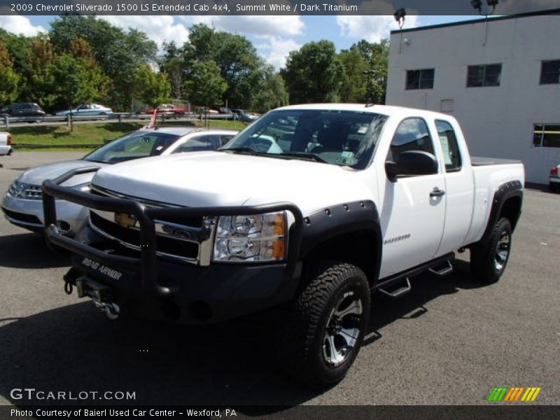 Summit White / Dark Titanium 2009 Chevrolet Silverado 1500 LS Extended Cab 4x4