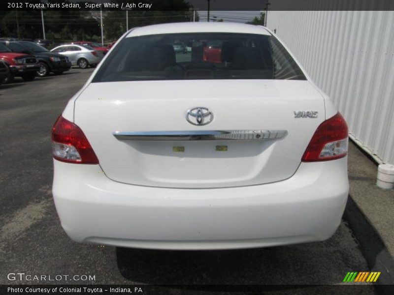 Super White / Ash Gray 2012 Toyota Yaris Sedan