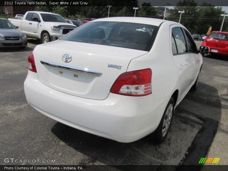 Super White / Ash Gray 2012 Toyota Yaris Sedan