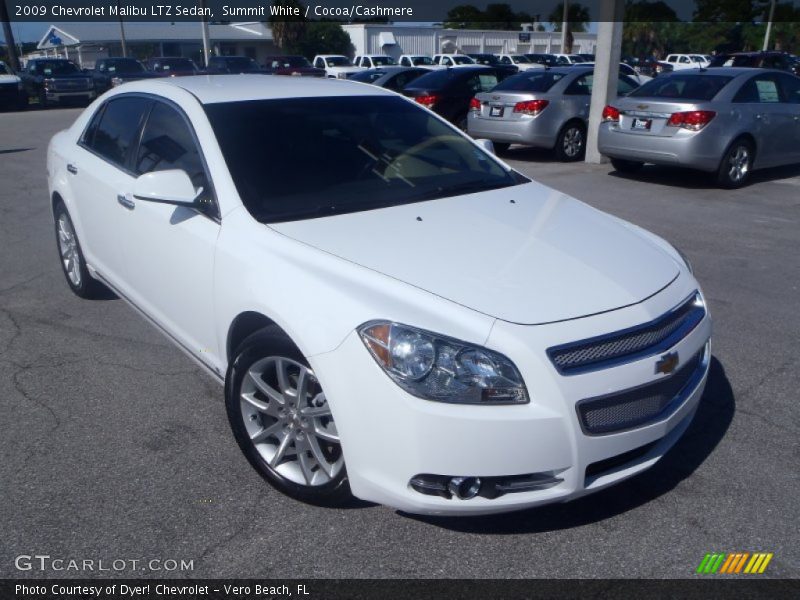 Summit White / Cocoa/Cashmere 2009 Chevrolet Malibu LTZ Sedan