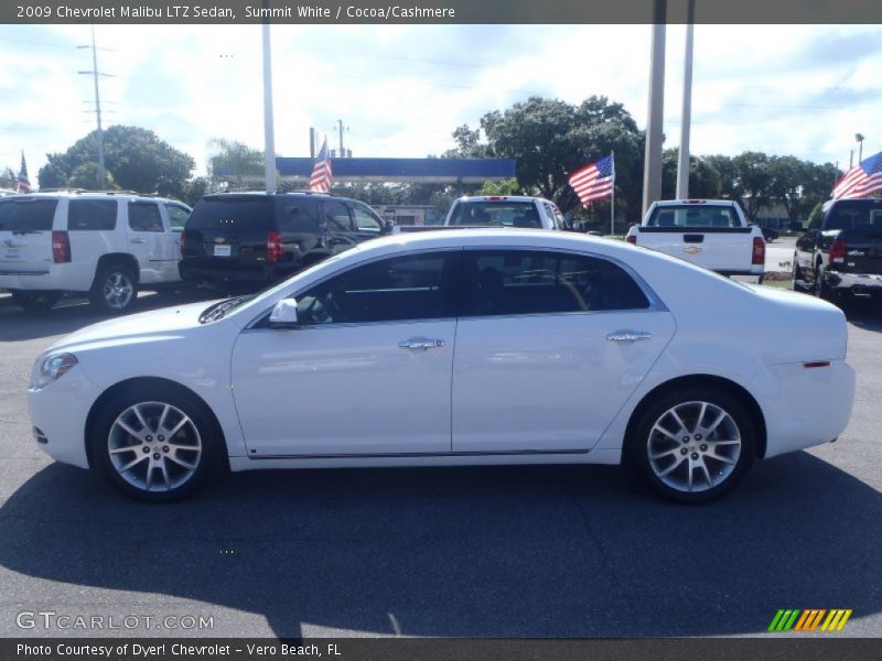 Summit White / Cocoa/Cashmere 2009 Chevrolet Malibu LTZ Sedan
