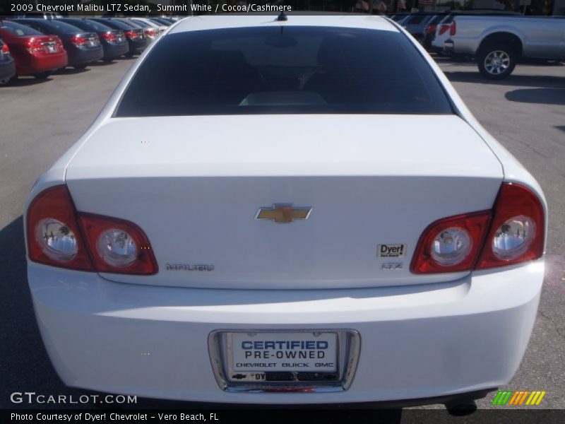 Summit White / Cocoa/Cashmere 2009 Chevrolet Malibu LTZ Sedan