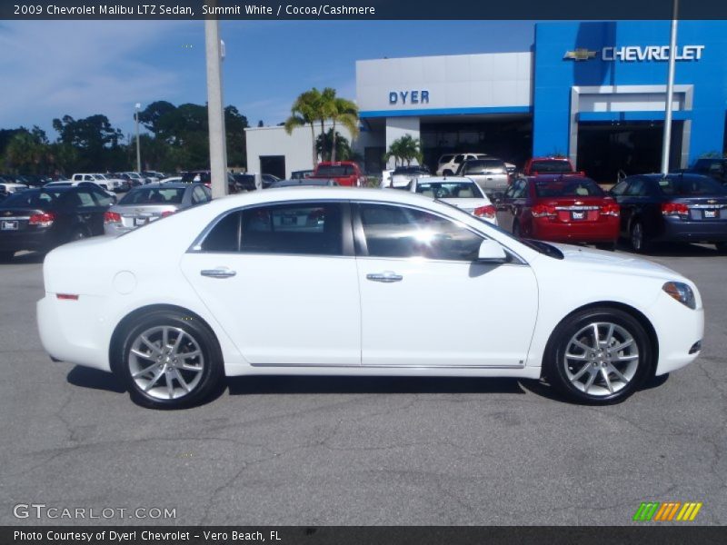 Summit White / Cocoa/Cashmere 2009 Chevrolet Malibu LTZ Sedan