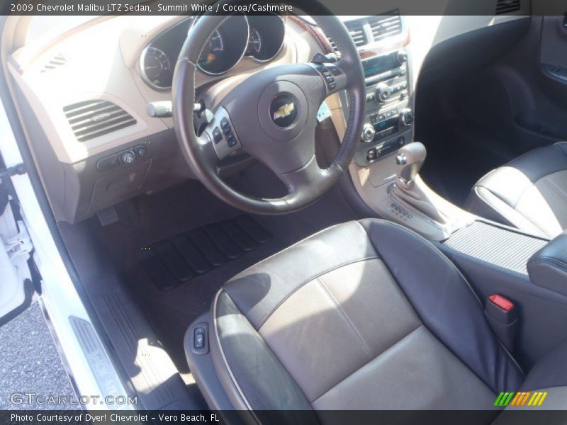 Summit White / Cocoa/Cashmere 2009 Chevrolet Malibu LTZ Sedan