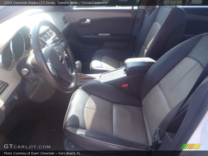 Summit White / Cocoa/Cashmere 2009 Chevrolet Malibu LTZ Sedan