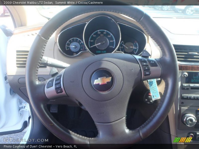 Summit White / Cocoa/Cashmere 2009 Chevrolet Malibu LTZ Sedan