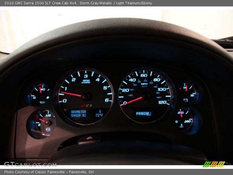 Storm Gray Metallic / Light Titanium/Ebony 2010 GMC Sierra 1500 SLT Crew Cab 4x4