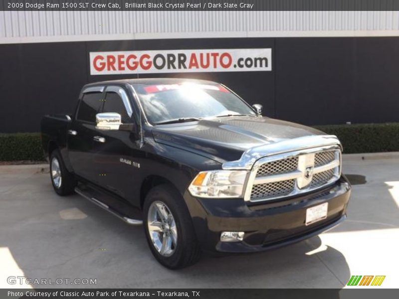 Brilliant Black Crystal Pearl / Dark Slate Gray 2009 Dodge Ram 1500 SLT Crew Cab