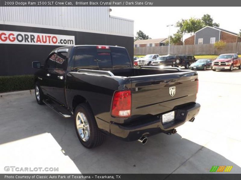 Brilliant Black Crystal Pearl / Dark Slate Gray 2009 Dodge Ram 1500 SLT Crew Cab