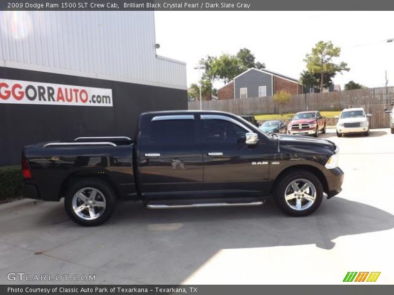 Brilliant Black Crystal Pearl / Dark Slate Gray 2009 Dodge Ram 1500 SLT Crew Cab