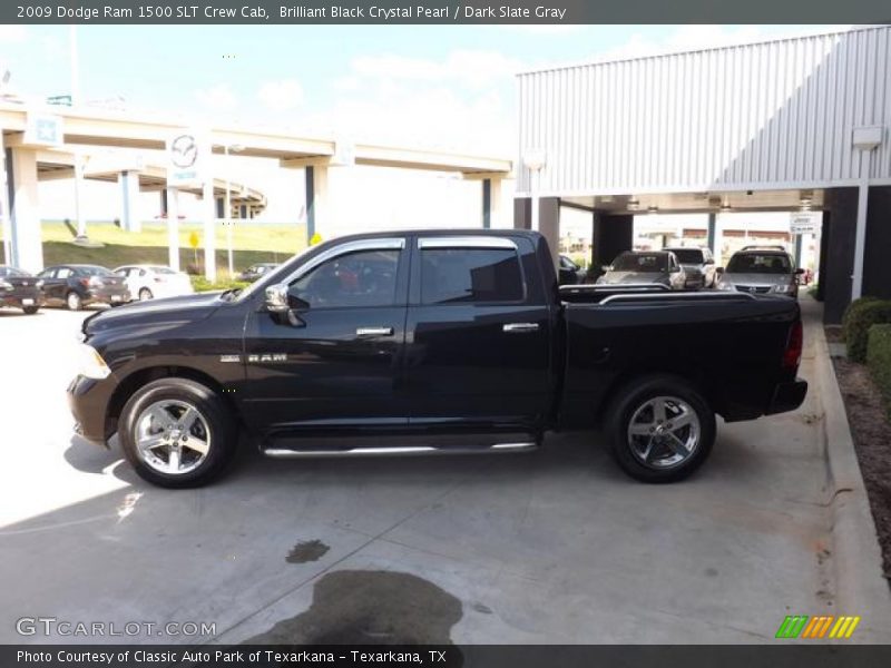 Brilliant Black Crystal Pearl / Dark Slate Gray 2009 Dodge Ram 1500 SLT Crew Cab