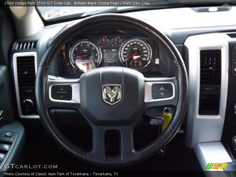 Brilliant Black Crystal Pearl / Dark Slate Gray 2009 Dodge Ram 1500 SLT Crew Cab