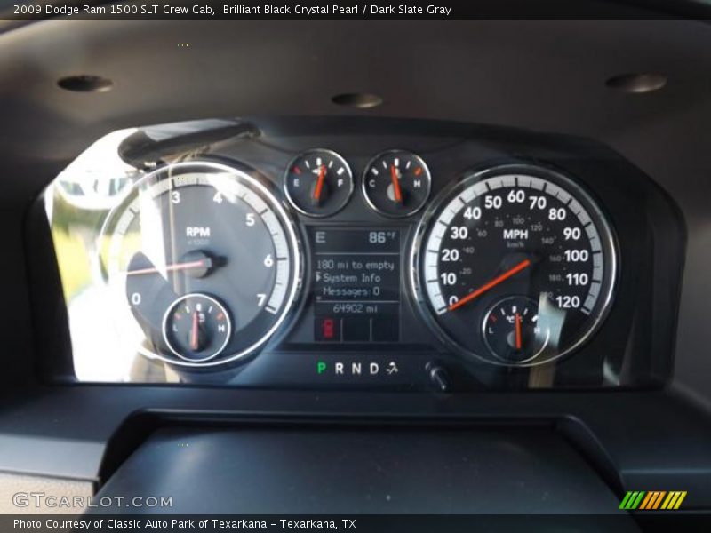 Brilliant Black Crystal Pearl / Dark Slate Gray 2009 Dodge Ram 1500 SLT Crew Cab