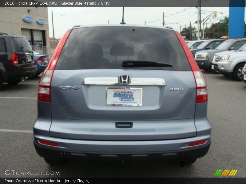 Glacier Blue Metallic / Gray 2010 Honda CR-V EX-L AWD
