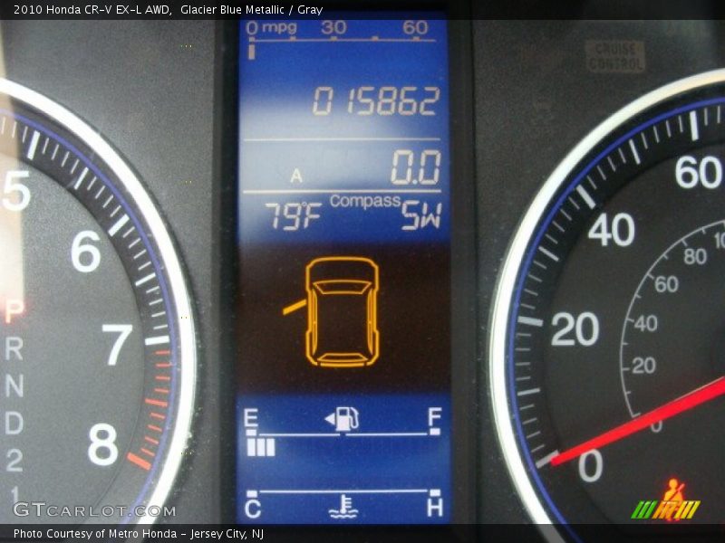 Glacier Blue Metallic / Gray 2010 Honda CR-V EX-L AWD