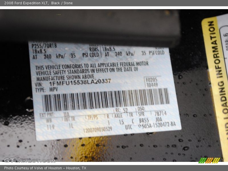 Black / Stone 2008 Ford Expedition XLT