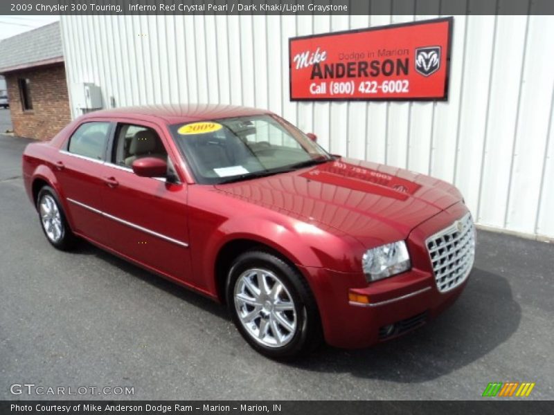 Inferno Red Crystal Pearl / Dark Khaki/Light Graystone 2009 Chrysler 300 Touring