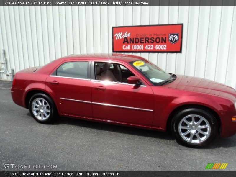 Inferno Red Crystal Pearl / Dark Khaki/Light Graystone 2009 Chrysler 300 Touring