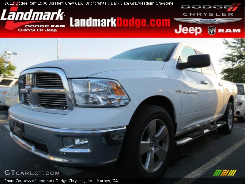 Bright White / Dark Slate Gray/Medium Graystone 2012 Dodge Ram 1500 Big Horn Crew Cab