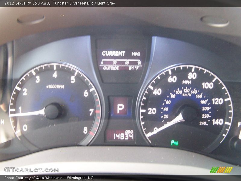 Tungsten Silver Metallic / Light Gray 2012 Lexus RX 350 AWD
