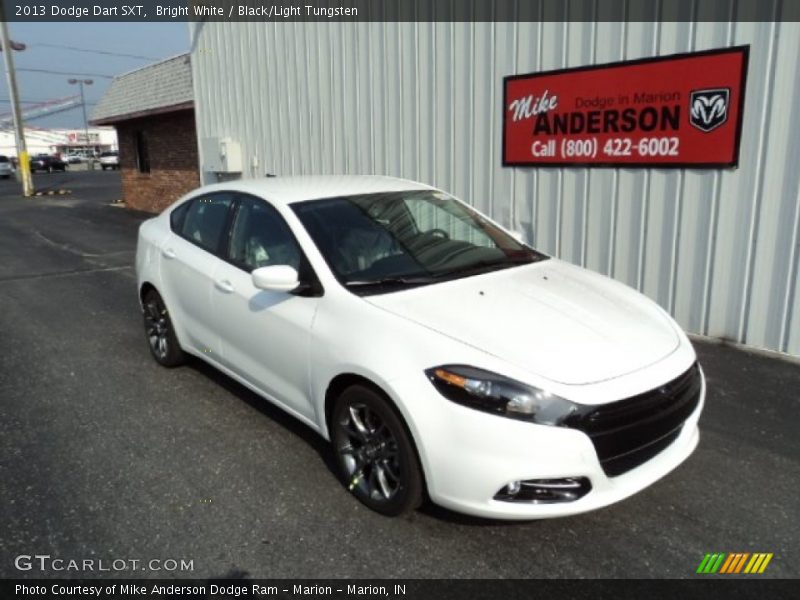 Bright White / Black/Light Tungsten 2013 Dodge Dart SXT