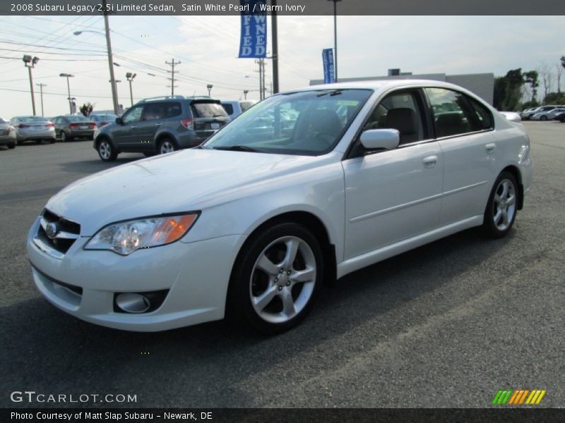 Satin White Pearl / Warm Ivory 2008 Subaru Legacy 2.5i Limited Sedan