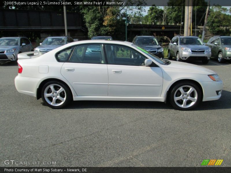 Satin White Pearl / Warm Ivory 2008 Subaru Legacy 2.5i Limited Sedan