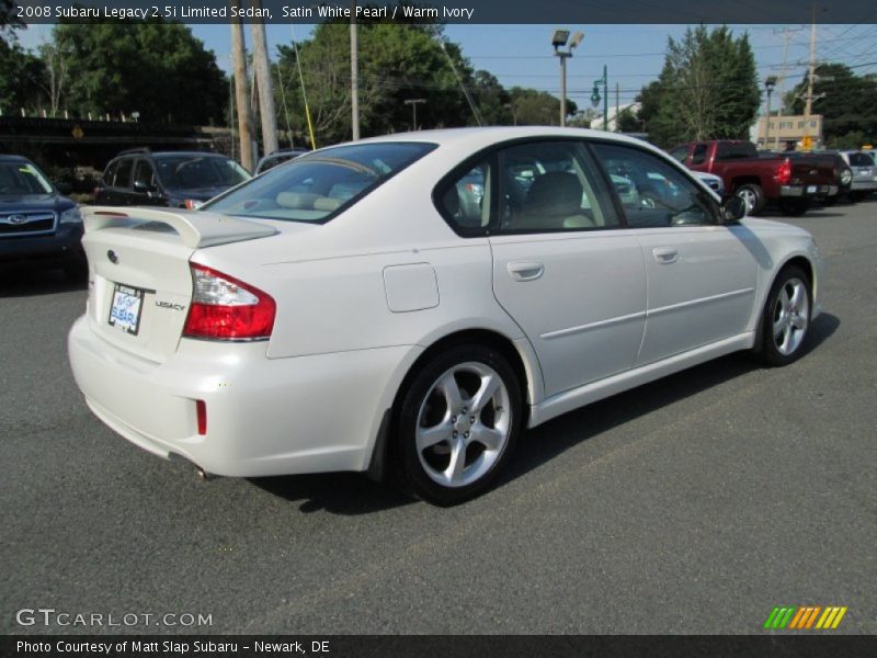 Satin White Pearl / Warm Ivory 2008 Subaru Legacy 2.5i Limited Sedan