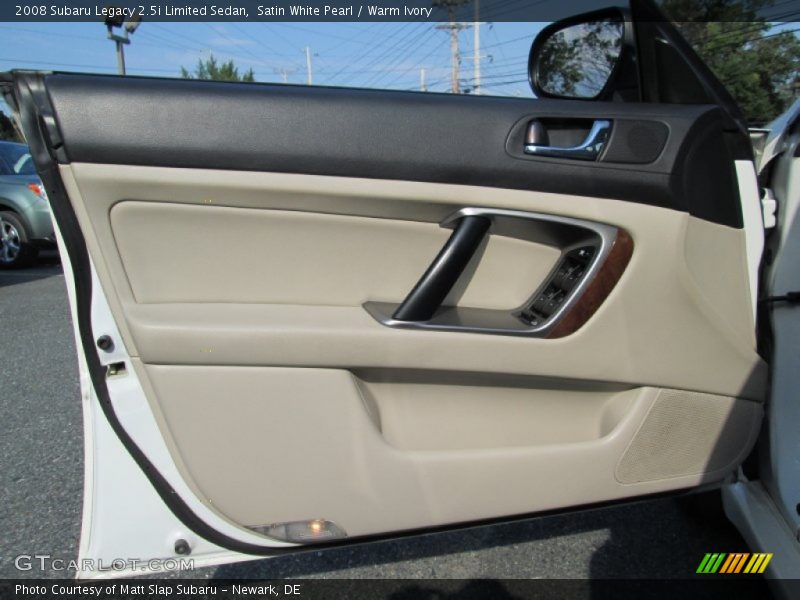 Satin White Pearl / Warm Ivory 2008 Subaru Legacy 2.5i Limited Sedan