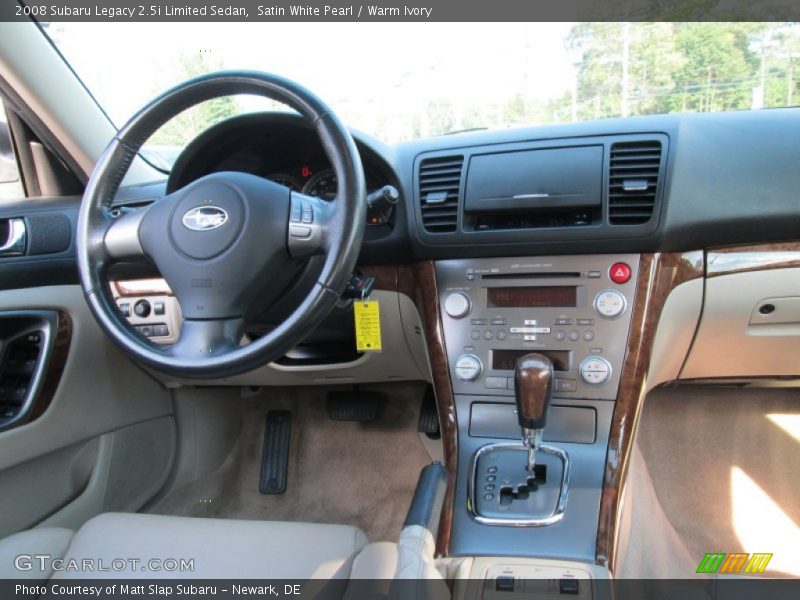 Satin White Pearl / Warm Ivory 2008 Subaru Legacy 2.5i Limited Sedan