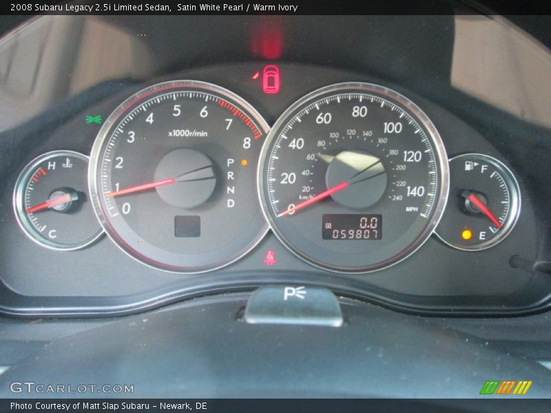 Satin White Pearl / Warm Ivory 2008 Subaru Legacy 2.5i Limited Sedan